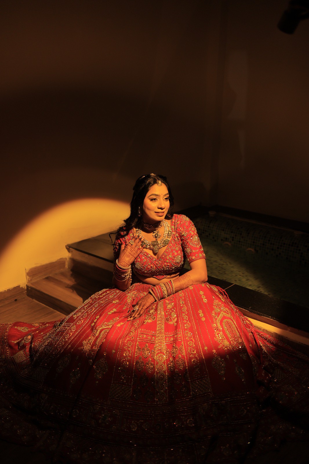A carefully colour-graded bridal portrait